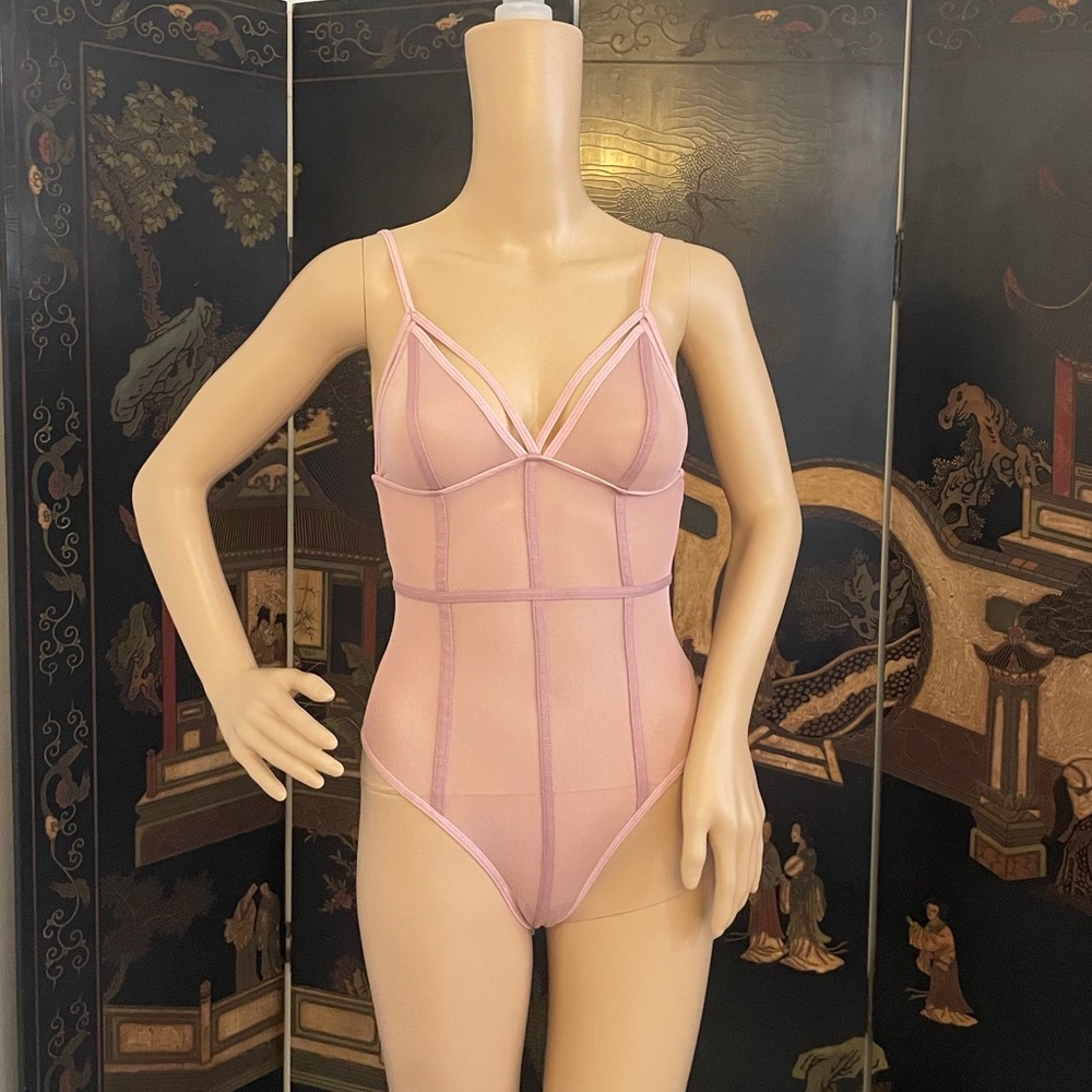 Pink/Nude bodysuit, Small